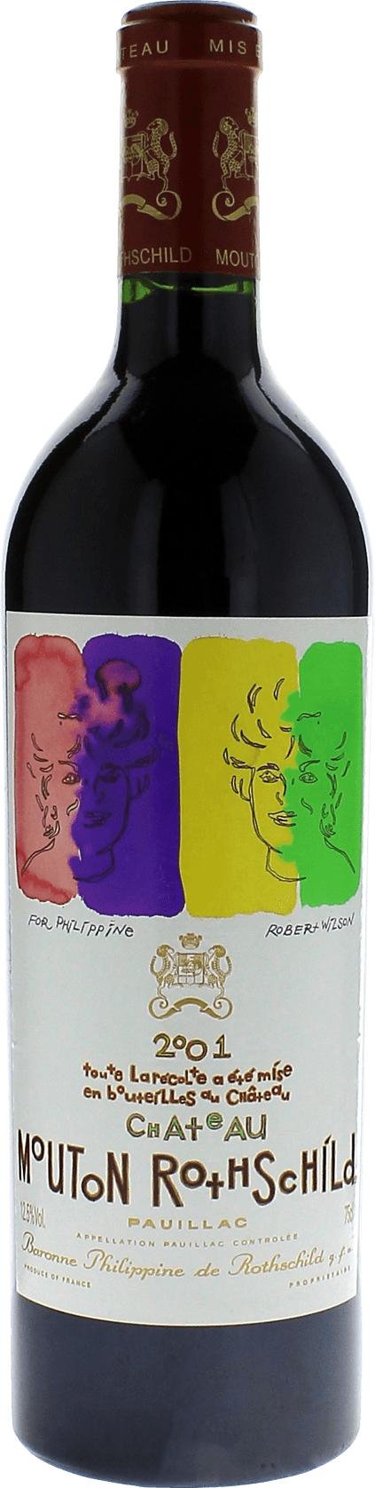 MOUTON ROTHSCHILD 1er Grand cru classé Pauillac Bordeaux rouge 2001