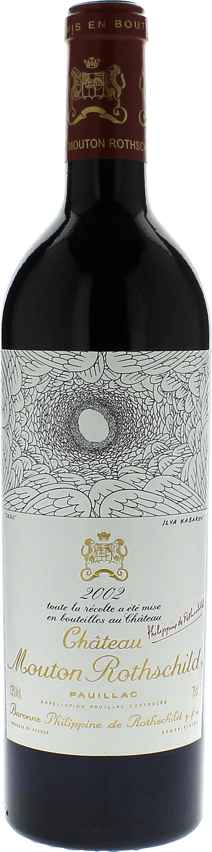 MOUTON ROTHSCHILD 1er Grand cru classé Pauillac Bordeaux rouge 2002