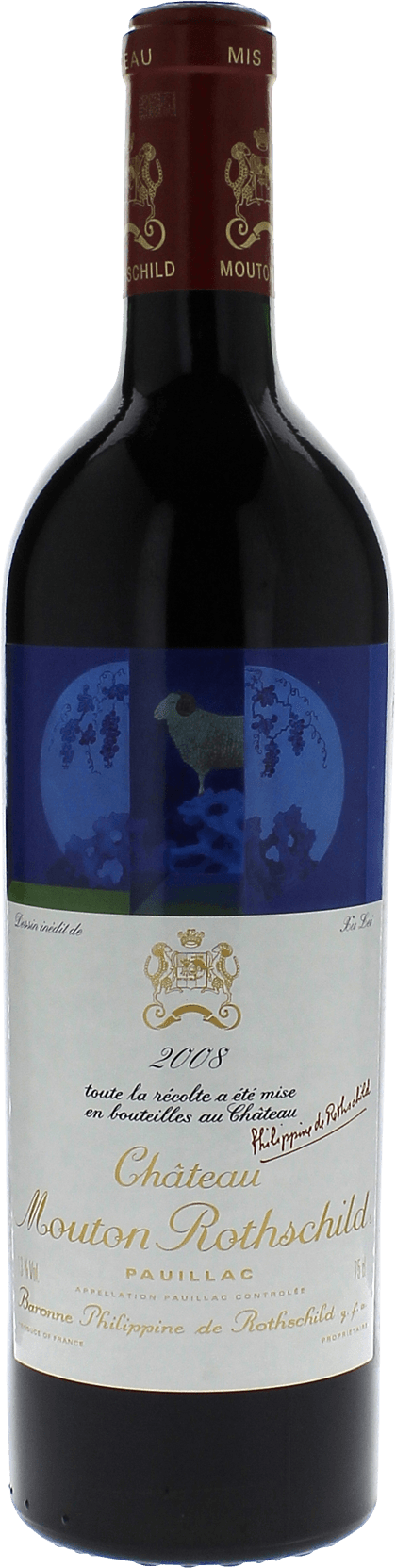 MOUTON ROTHSCHILD 1er Grand cru classé Pauillac Bordeaux rouge 2008