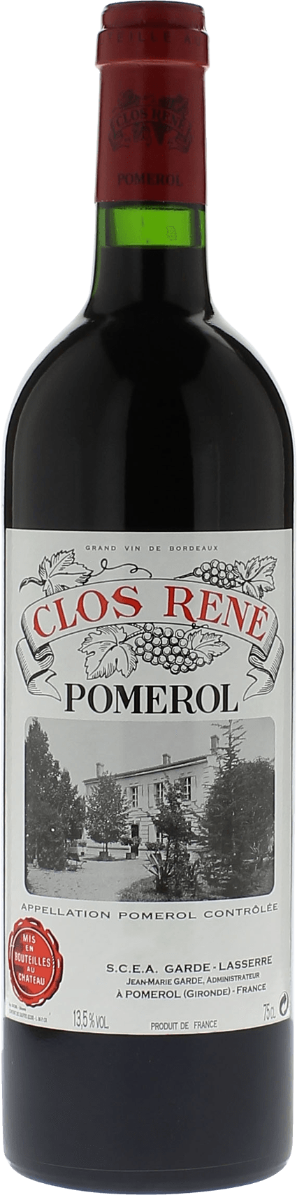 CLOS RENE Pomerol Bordeaux rouge 1989