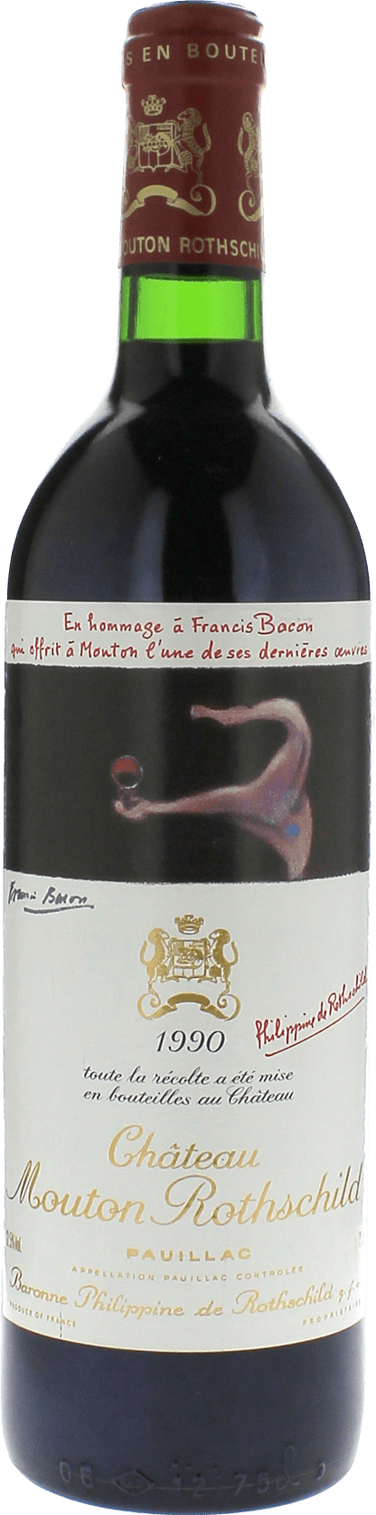 MOUTON ROTHSCHILD 1er Grand cru classé Pauillac Bordeaux rouge 1990