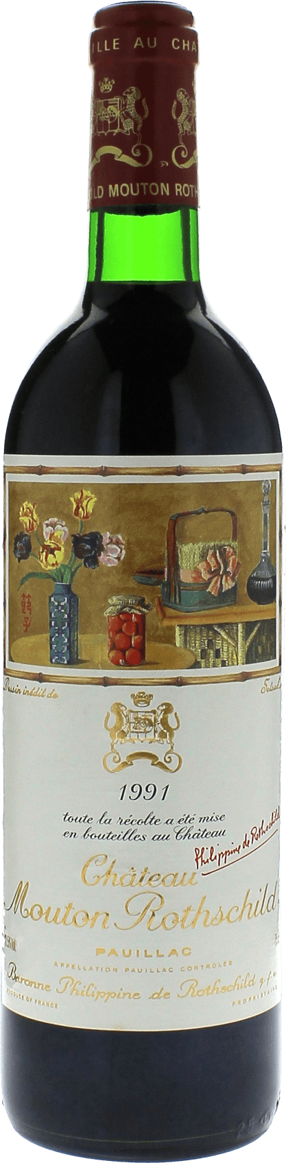 MOUTON ROTHSCHILD 1er Grand cru classé Pauillac Bordeaux rouge 1991