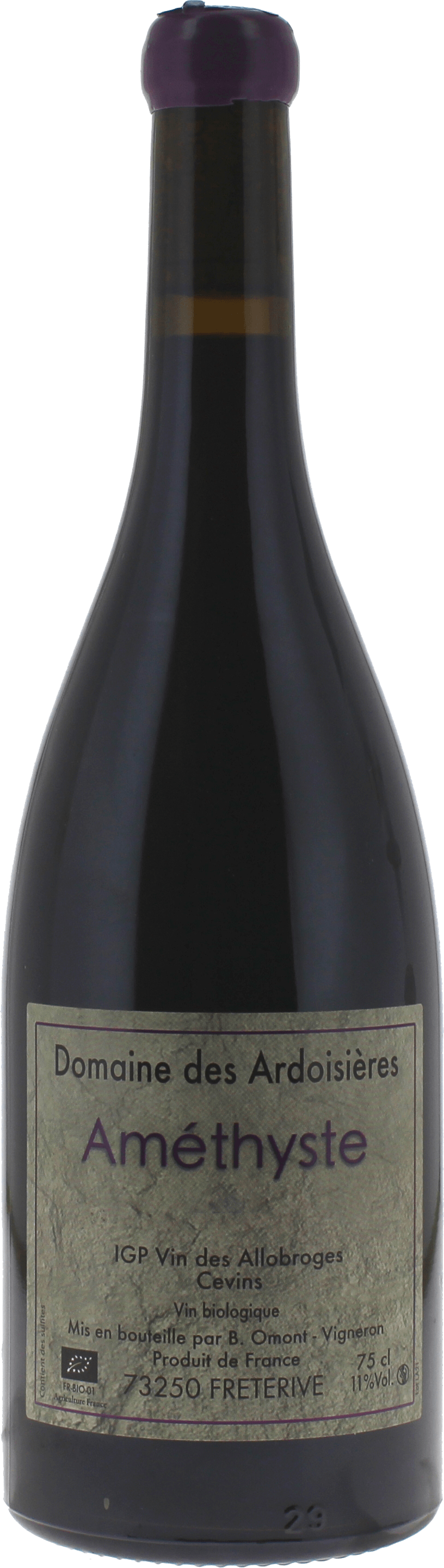 Domaine des Ardoisières Cuvée Améthyste rouge Domaine IGP Vin des Allobroges Savoie 2021