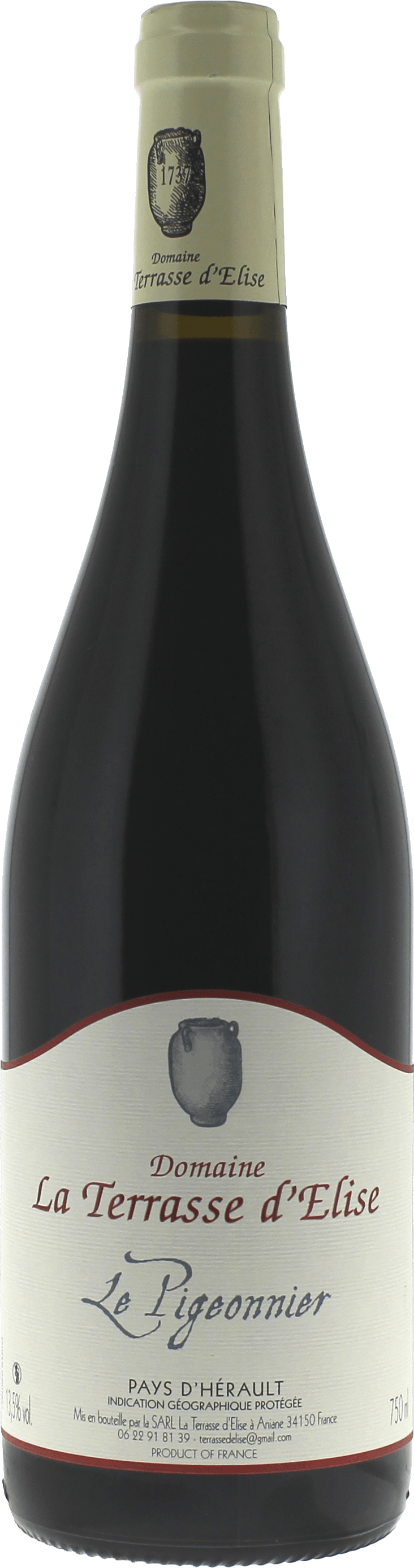 La Terrasse d'Elise Pigeonnier IGP Pays d'Herault Languedoc 2018
