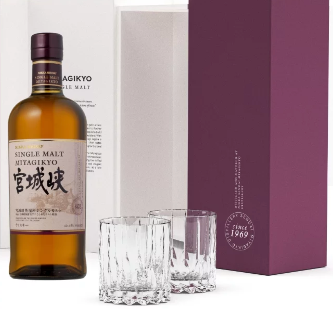 Whisky Japonais Miyagikyo Single Malt coffret 2 verres Riedel 45° Whisky