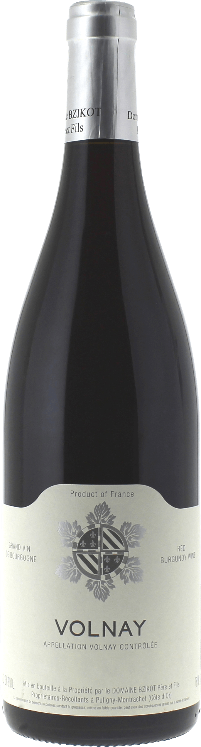 Volnay Domaine BZIKOT Sylvain Bourgogne rouge 2022