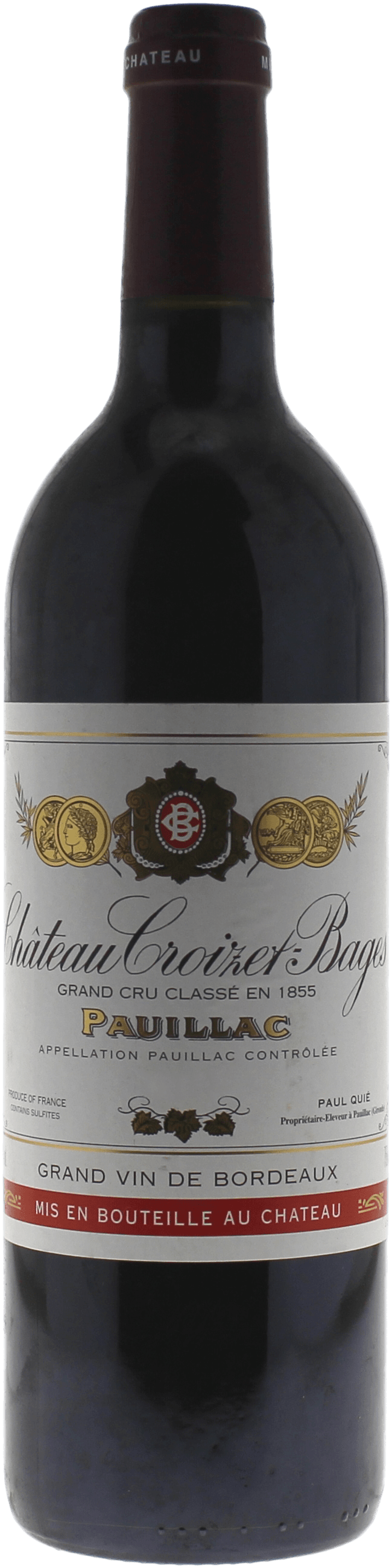 CROIZET BAGES 5 ème Grand cru classé Pauillac Bordeaux rouge 2018