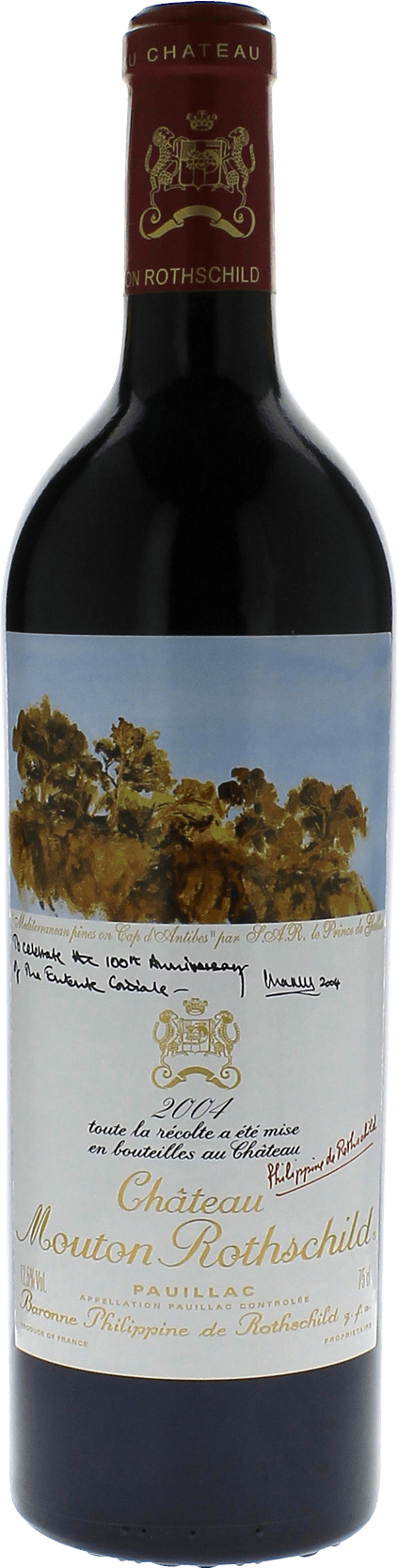 MOUTON ROTHSCHILD 1er Grand cru classé Pauillac Bordeaux rouge 2004
