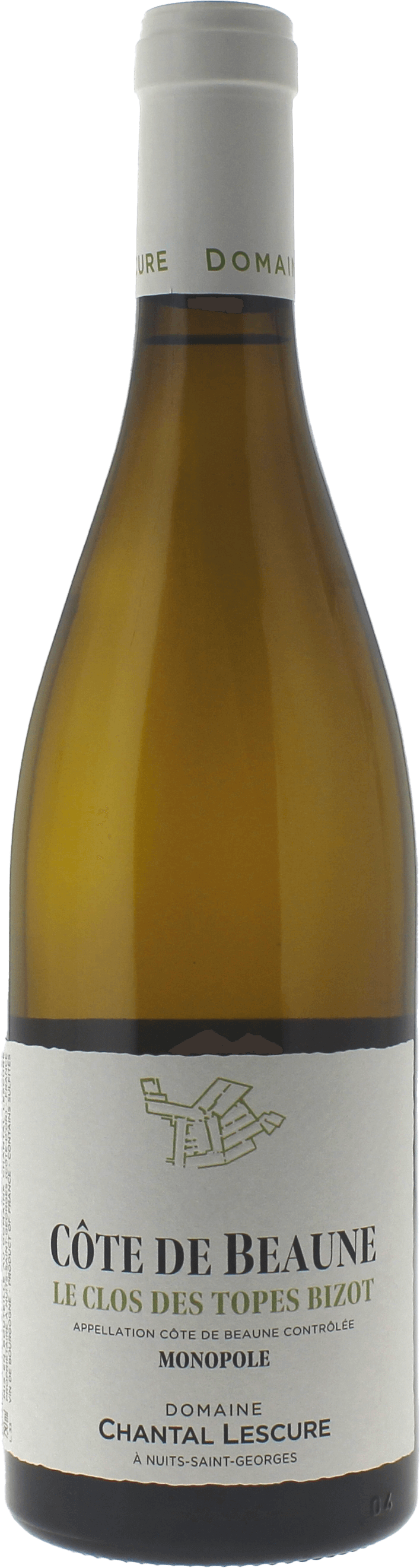 Côte de Beaune Blanc clos des Topes Bizot Domaine LESCURE Chantal Bourgogne blanc 2021