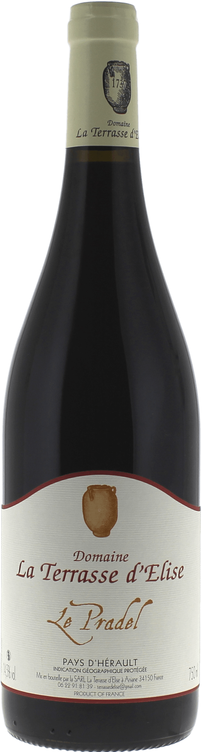 La Terrasse d'Elise Pradel IGP Pays d'Herault Languedoc 2023