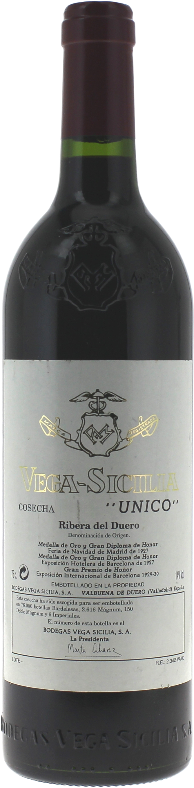 Vega Sicilia Do Ribera del Duero UNICO Espagne Vin Espagnol 2015