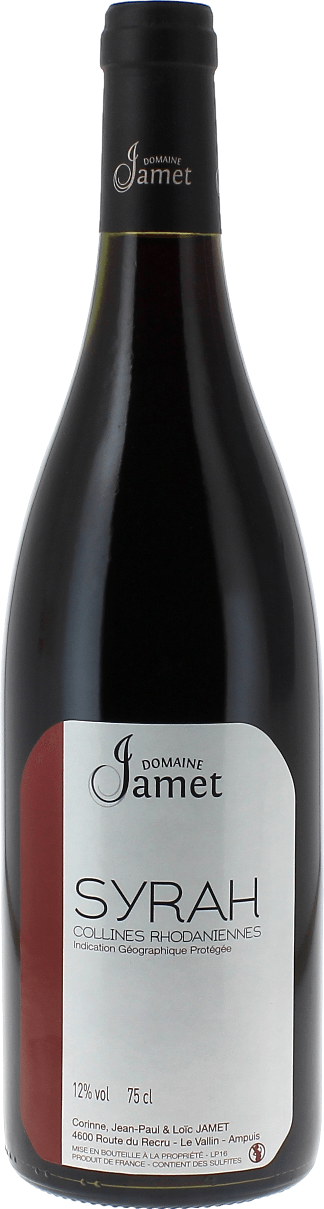 Jamet Syrah IGP IGP Collines Rhodaniennes Vallée du Rhône Rouge 2024