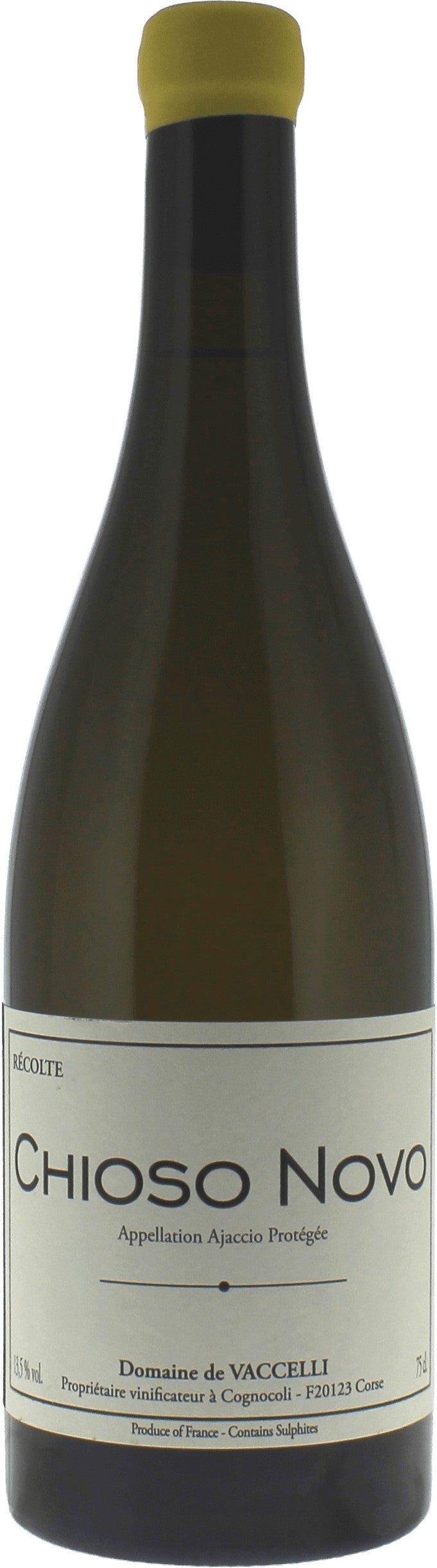 Chioso Novo Blanc Domaine Vaccelli Ajaccio Corse 2023