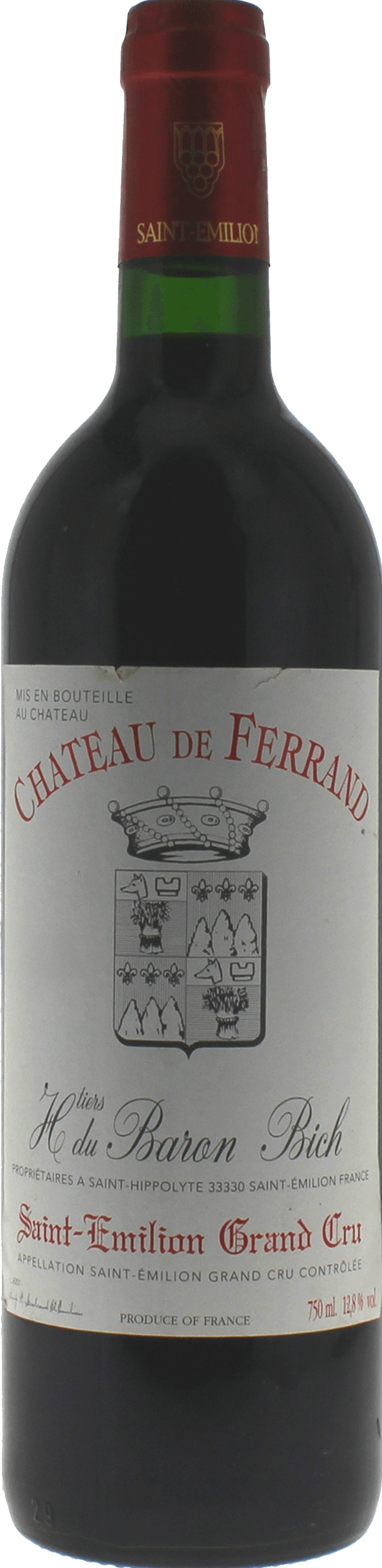 DE FERRAND Grand Cru Classé Saint-Emilion Bordeaux rouge 2002