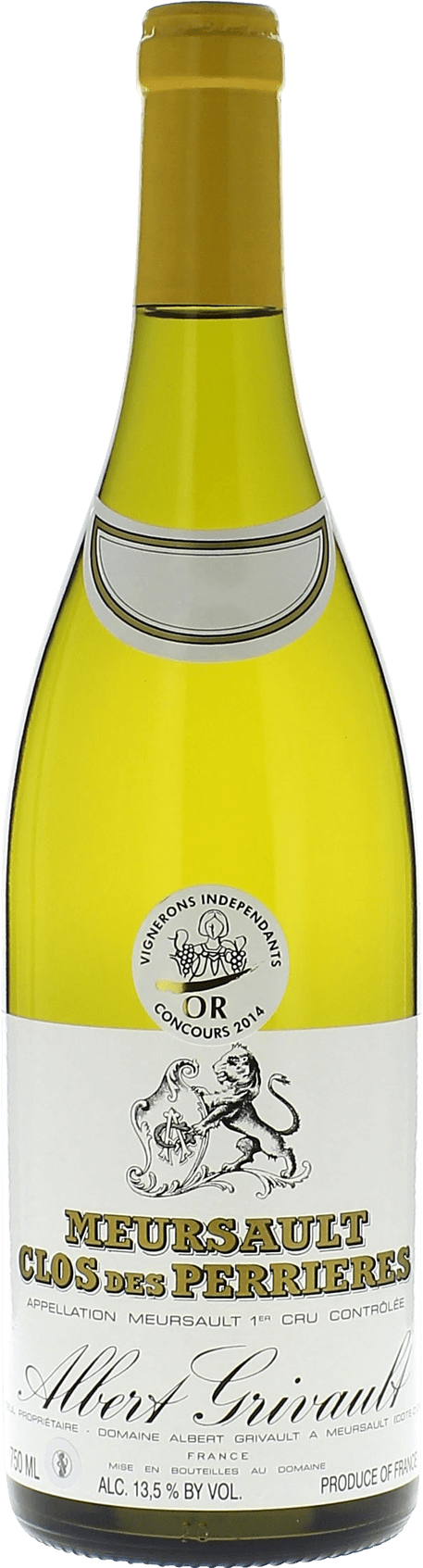 Meursault Clos des Perrières 1er Cru Domaine GRIVAULT Albert Bourgogne blanc 1999