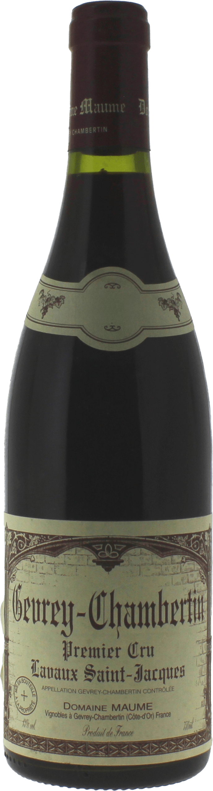 Gevrey Chambertin 1er cru Lavaux Saint Jacques Domaine MAUME Bourgogne rouge 1999