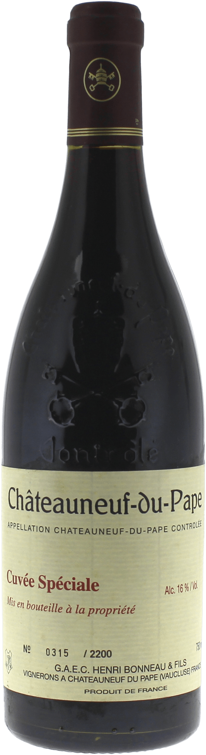 Bonneau Henri Cuvée Spéciale Châteauneuf-du-Pape Vallée du Rhône Rouge 1990