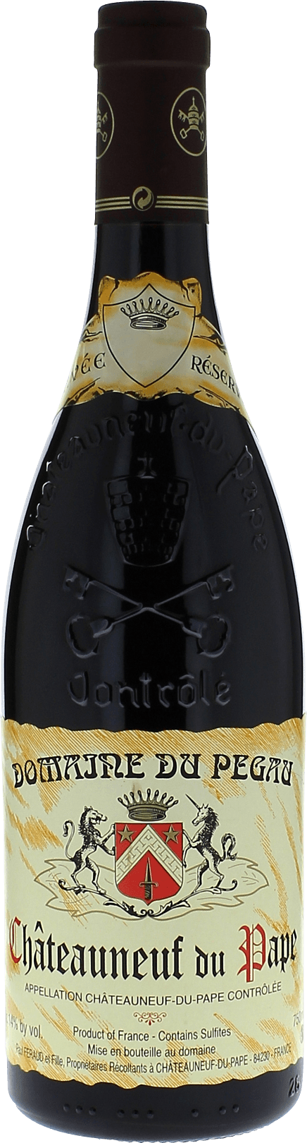 Châteauneuf-du-Pape Cuvée Réservée Domaine du Pégaü Châteauneuf-du-Pape Vallée du Rhône Rouge 2014
