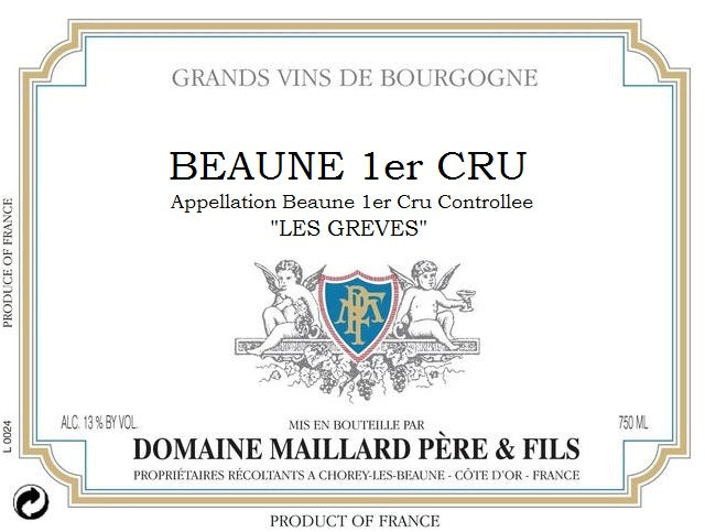 MAILLARD Beaune Grèves Domaine MAILLARD Bourgogne rouge 1994 1994