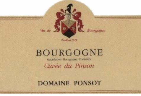 Bourgogne Cuvée du Pinson Domaine PONSOT Bourgogne rouge 2023 2023