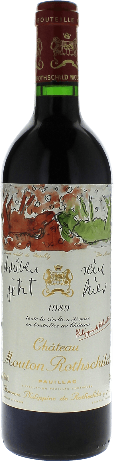 Mouton rothschild 1989 1er Grand cru class Pauillac, Bordeaux rouge