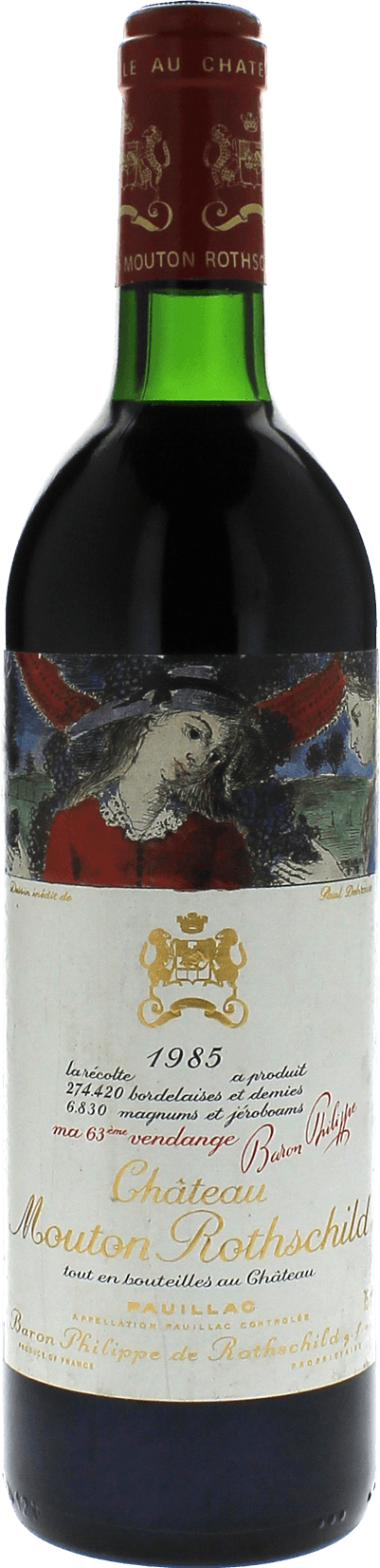 Mouton rothschild 1985 1er Grand cru class� Pauillac, Bordeaux rouge