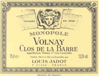 Volnay 1er cru clos de la barre 2009  JADOT Louis, Bourgogne rouge