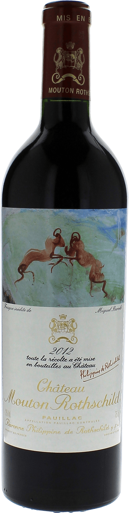 Mouton rothschild 2012 1er Grand cru class Pauillac, Bordeaux rouge