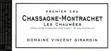 Chassagne montrachet les chaumes 2013 Domaine GIRARDIN Vincent, Bourgogne blanc