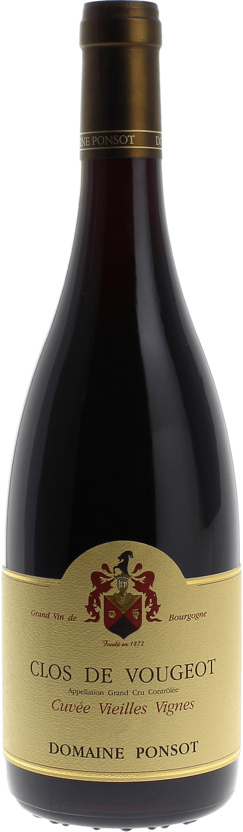 Clos de vougeot grand cru cuve vieilles vignes 2014 Domaine PONSOT, Bourgogne rouge