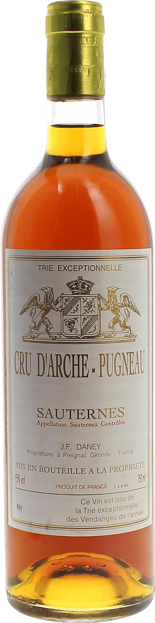 Arche pugneau 1989  Sauternes Barsac, Bordeaux blanc
