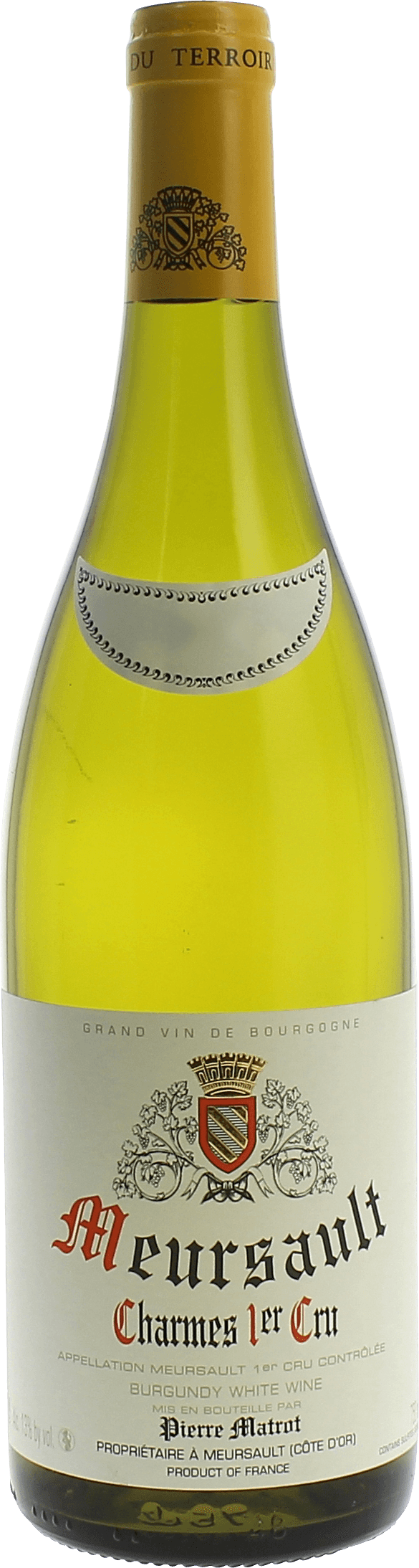 Meursault charmes 1er cru 2016 Domaine MATROT, Bourgogne blanc