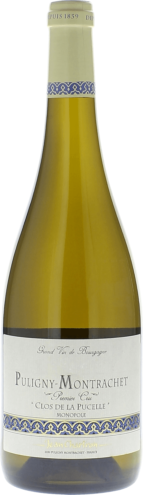 Puligny montrachet 1er cru clos de la pucelle 2017 Domaine CHARTRON Jean, Bourgogne blanc