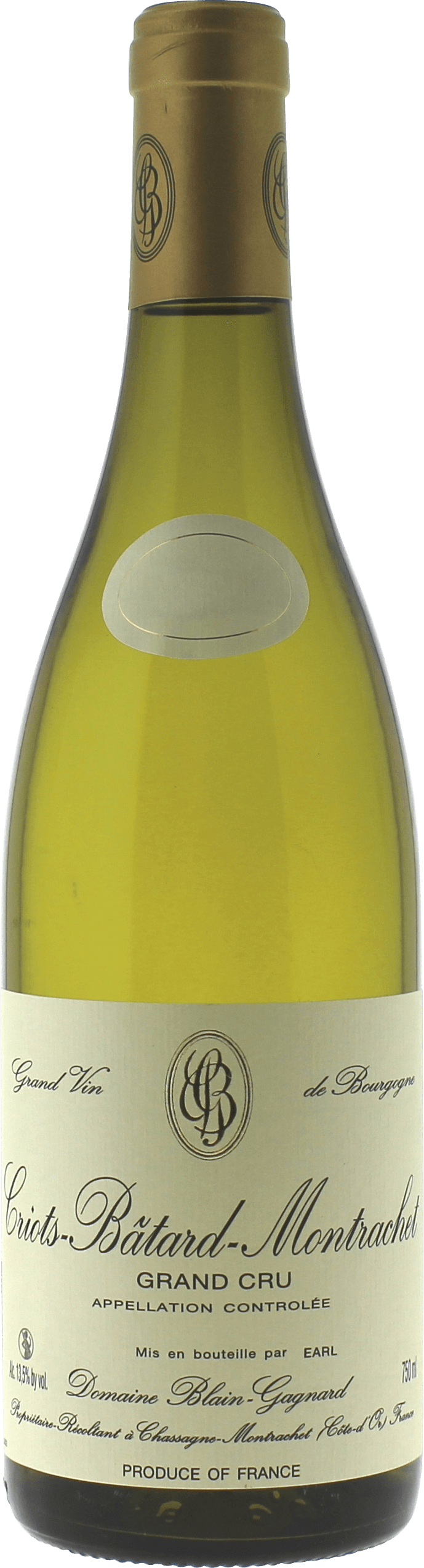 Criots-batard montrachet grand cru 2018 Domaine BLAIN GAGNARD, Bourgogne blanc
