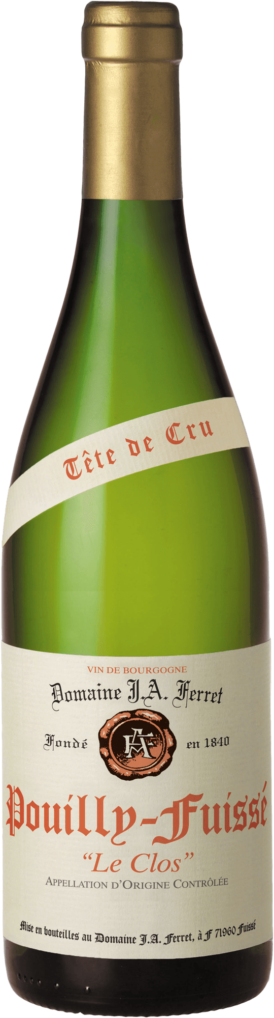 Pouilly fuiss tte de cru le clos 2018 Domaine FERRET J.A., Bourgogne blanc