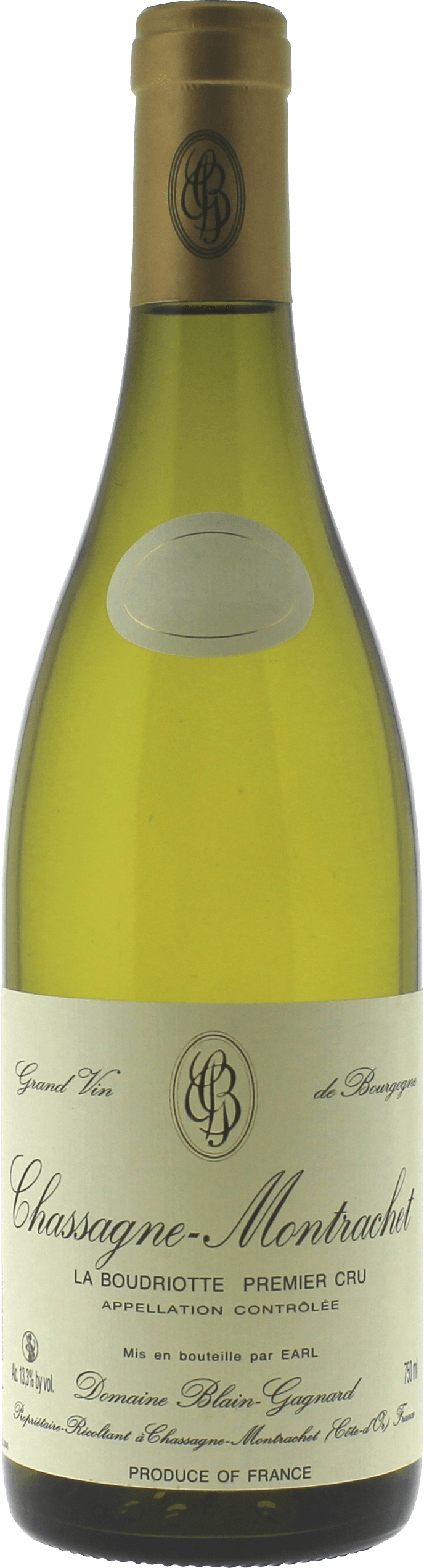 Chassagne montrachet 1er cru boudriotte 2019 Domaine BLAIN GAGNARD, Bourgogne blanc