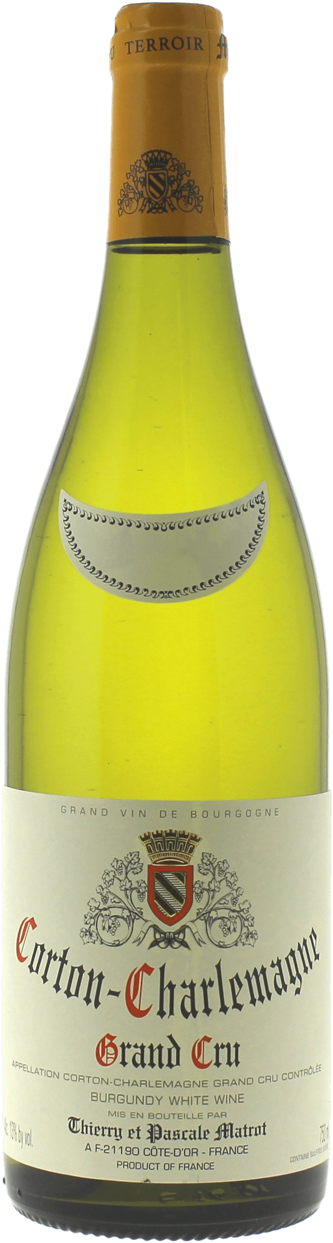 Corton charlemagne grand cru 2019 Domaine MATROT, Bourgogne blanc