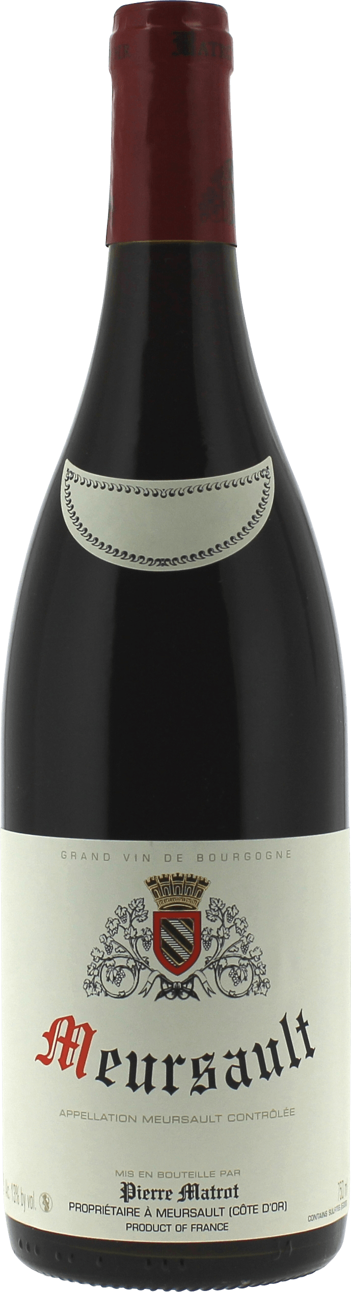Meursault rouge 2019 Domaine MATROT, Bourgogne rouge