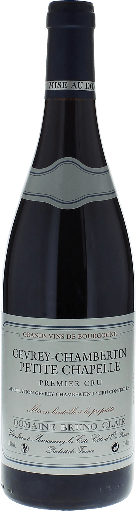 Gevrey chambertin 1er cru petite chapelle 2020 Domaine CLAIR BRUNO, Bourgogne rouge