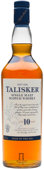 Whisky ecossais talisker 10 ans en coffret avec deux verres 45,8  Whisky