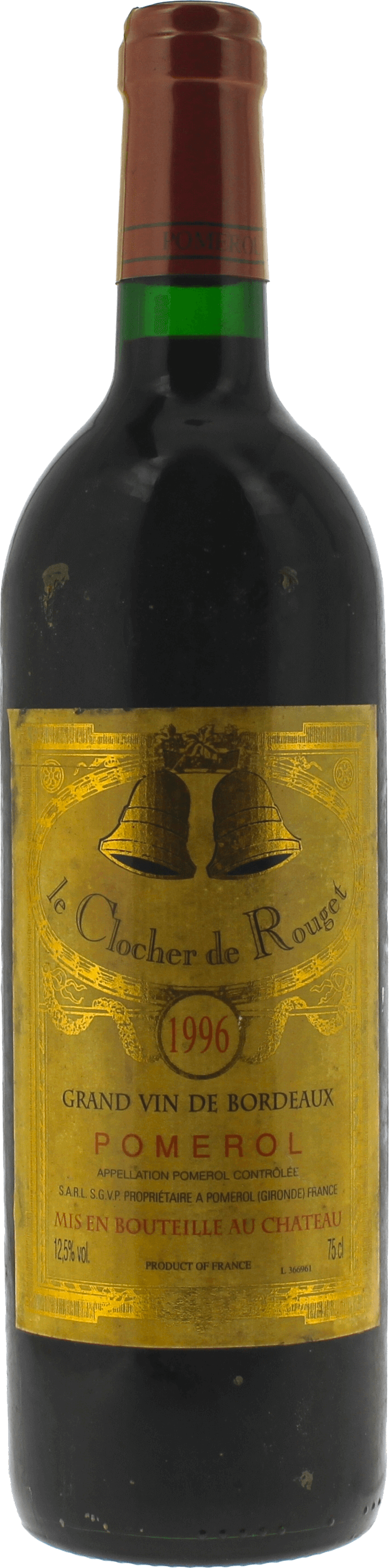 Clocher de rouget 1996  Pomerol, Bordeaux rouge