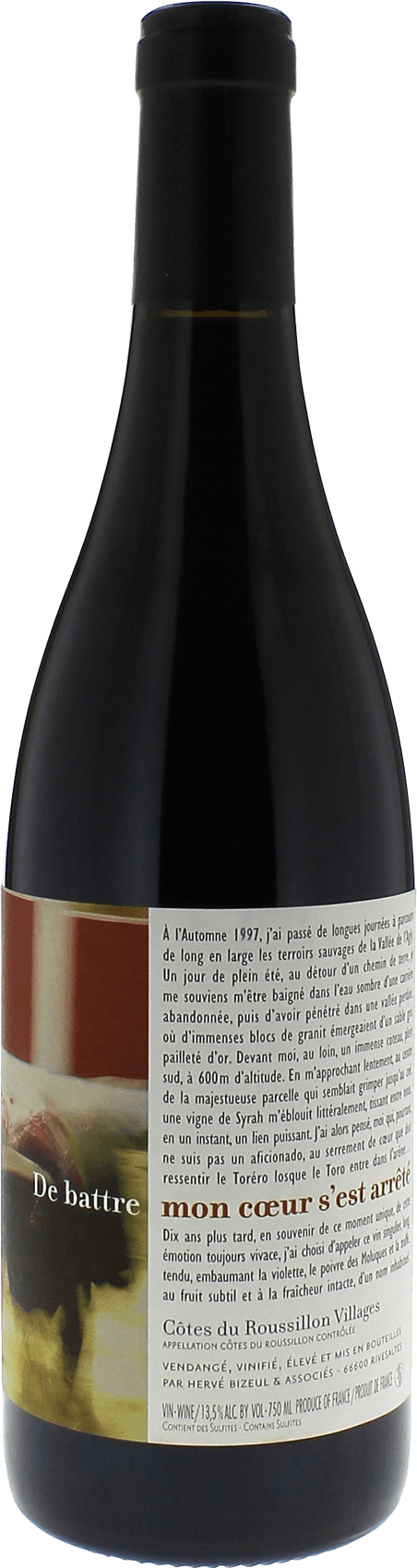 Clos des f�es de battre mon coeur s'est arr�t� herv� bizeul 2022  C�tes du Roussillon AOC, Roussillon