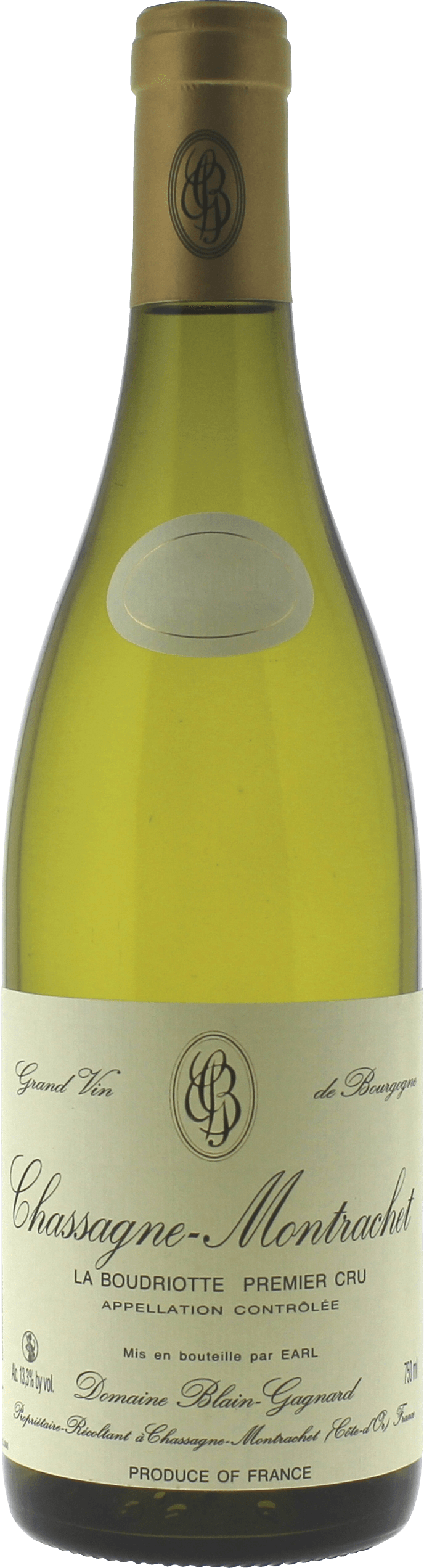 Chassagne montrachet 1er cru boudriotte 2021 Domaine BLAIN GAGNARD, Bourgogne blanc