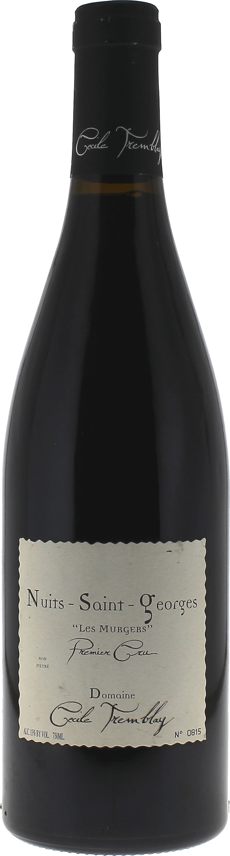 Nuits saint georges les murgers 2012 Domaine TREMBLAY, Bourgogne rouge