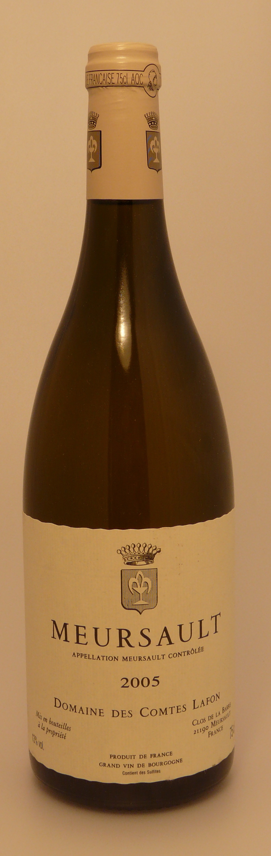 Meursault 2005 Domaine Comtes LAFON, Bourgogne blanc