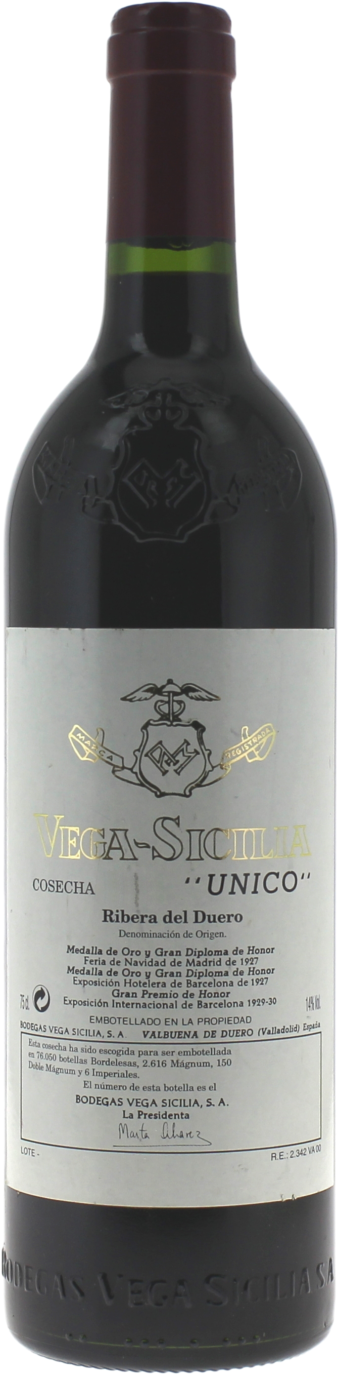 Vega sicilia unico 2000  Espagne, Vin Espagnol
