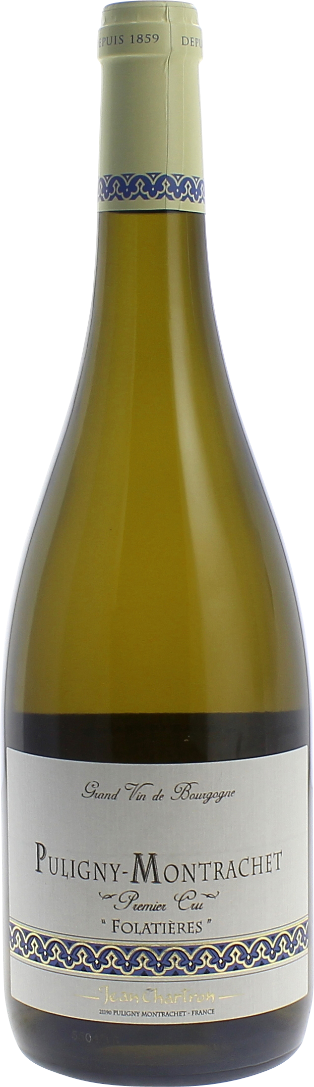 Puligny montrachet 1er cru folatires 2023 Domaine CHARTRON Jean, Bourgogne blanc