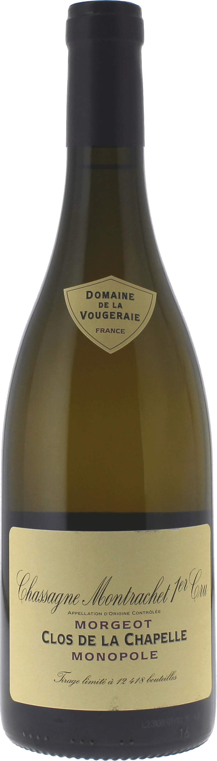 Chassagne montrachet 1er cru  morgeot clos de la chapelle 2023 Domaine VOUGERAIE, Bourgogne blanc