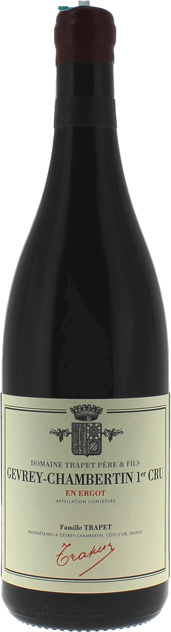 Gevrey chambertin 1er cru en ergot 2022 Domaine TRAPET jean-Louis, Bourgogne rouge