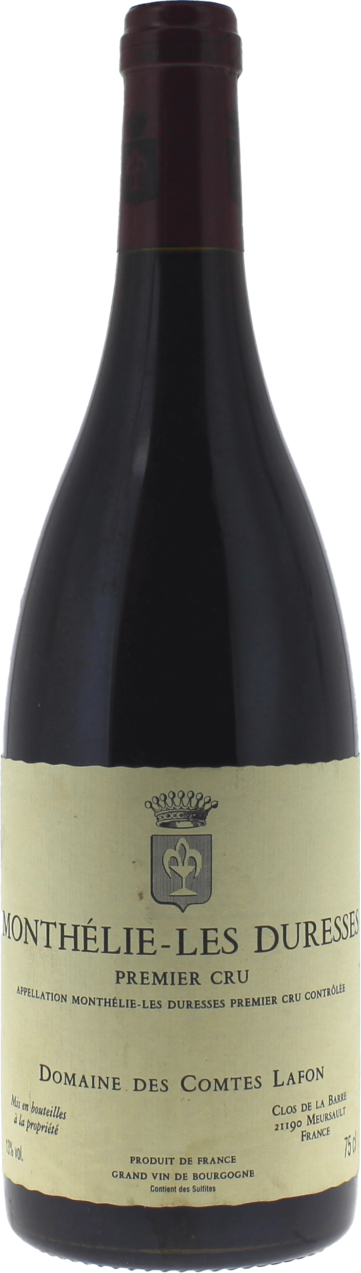 Monthelie rouge les duresses 2001 Domaine Comtes Lafon, Bourgogne rouge